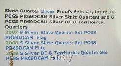 2007 to 2009 Washington SILVER State Quarters PCGS PR69DCAM Lot16 with PCGS Box
