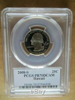 2008 CLAD Quarter (Hawaii AK NM AZ OK) PCGS PR70 DCAM State Flag 5 Coin Set 25c