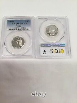 2008-S 25c Hawaii Silver Quarter Proof PCGS PR70DCAM Deep Cameo