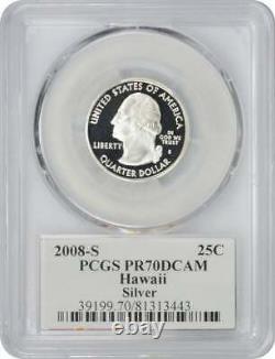2008-S Flag Silver Hawaii State Quarter HI PR70DCAM PCGS Proof 70 Deep Cameo