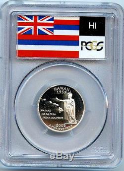 2008 S Hawaii Silver State Quarter PCGS PR70 Graded DCAM Proof Coin 25 Cent