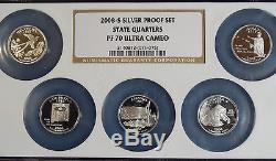 2008-S Proof Silver State 25¢ Set NGC PF70 (RARE Multi-Coin Holder)