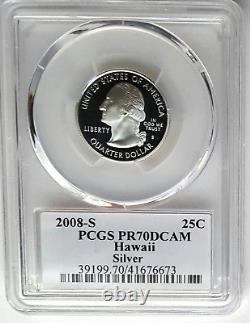 2008-S Silver Proof State Quarter Set PCGS PR70 DCAM-State Flag Label