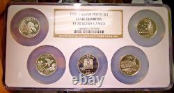 2008-S Silver proof set, state quarters 25C NGC PF 70 Ultra Cameo