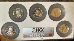 2008-S Silver proof set, state quarters 25C NGC PF 70 Ultra Cameo Multi Holder