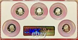 2008 S State Quarters Silver Proof Set Ngc Multi-slab Pf-70 Ultra Cameo