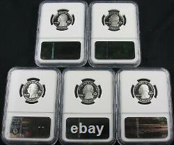 2008 S State Silver Quarter Proof 5 Coin Set Ngc Pf 70