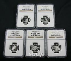 2008 S State Silver Quarter Proof 5 Coin Set Ngc Pf 70