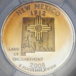 2008-s U. S State Quarter Pcgs Pr69dcam New Mexico Silver High Grade Toned Proof