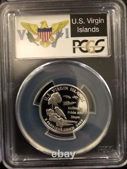 2009-SILVER Territory Quarter Proof Set PCGS Pr69DCAM Flag Labels All 6 Coins