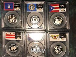 2009-S PCGS PR69DCAM Proof Commemorative State Quarters SILVER 6 coin set