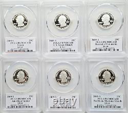 2009-S Silver Proof US Territories Quarter Set (6 Coin) PCGS PR70 DCAM