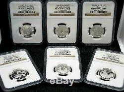 2009 S Silver Quarter Proof Set 25c Territories NGC PF70 Ultra Cameo (6 Coin)