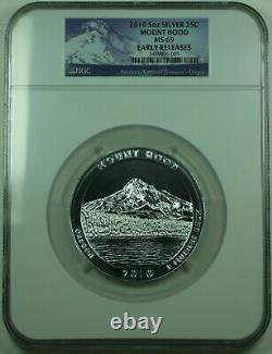 2010 Mount Hood Oregon State 25c Quarter 5 Oz Silver Coin NGC MS-69 Early R