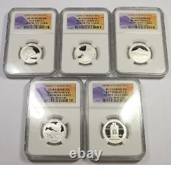 2010 S NGC PF69 UCAM US Mint SILVER Proof 5 Coin State Quarter Set #47122A