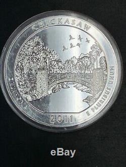 2011 Chicksaw America The Beautiful 5 Oz Incapsulated Silver Coin