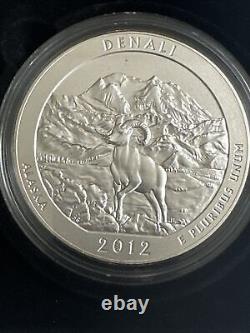 2012 P Denali 5 Ounce Silver ATB Burnished Quarter OGP