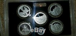2012 S U. S. Mint Silver PROOF Set, ATB Quarters, Presidential $1 United States
