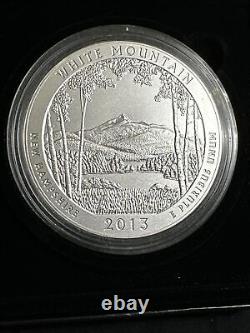 2013 P White Mountain 5 Ounce Silver ATB Burnished Quarter OGP