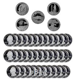 2013 S Parks Quarter ATB Proof Roll Gem Deep Cameo 90% Silver 40 US Coins
