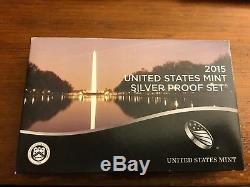 2015 Silver Proof Set United States Mint with Quarters & Presidential Dollars