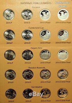 2016 2019 80 Coin National Park Quarter PDSS Set wSilver Proofs & Dansco Album