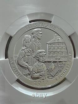 2017 ATB 5 oz Silver 25C Ellis Island NGC MS69 DPL Early Releases