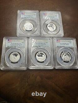 2019 S Silver Quarters Set 5 Coins PCGS PR70Dcam First Strike