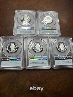 2019 S Silver Quarters Set 5 Coins PCGS PR70Dcam First Strike