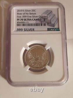 2019 Silver Quarters PF70 Ultra Cameo. 999 Silver Set Of 4 NGC San Francisco S