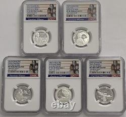 2022 S Ngc Pf70 Silver Proof American Woman 5 Coin Quarter Set Fdoi Fdi 1st Lb