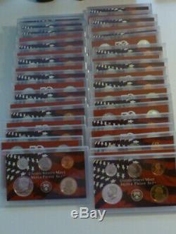 20 Mint Proof Sets with State Quarters! 19 Sets are 90% SILVER 25.42 Ounces