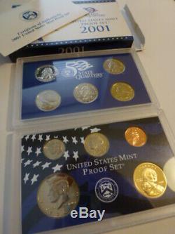 20 Mint Proof Sets with State Quarters! 19 Sets are 90% SILVER 25.42 Ounces