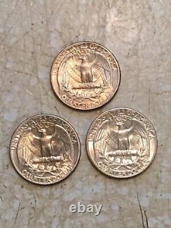 23 Washington Quarters 3 Silver Ww2 Toned Gold Red Blue 1941 1944 1953 & Paper