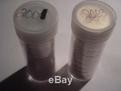 2 Rolls Silver 2001 and 2003 Proof State Quarters Deep Cameo