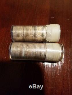 2 Silver Rolls Quarters Uncirculated Original Plastic Tubes Dated 1961d 1962d