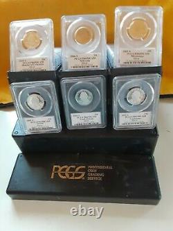 2oo1-2009 S Silver 56 Coin State+territory Quarter Set Pcgs Pr69dcam Ships Free