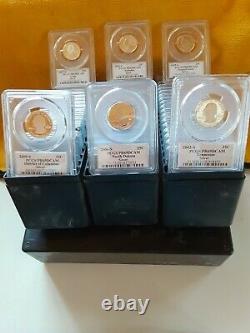 2oo1-2009 S Silver 56 Coin State+territory Quarter Set Pcgs Pr69dcam Ships Free