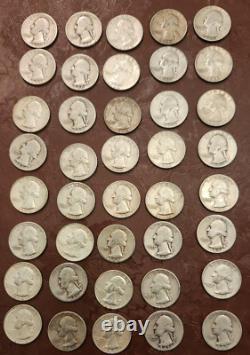 3 Rolls Washington Quarters $30 Face Value 90% Silver 40 Bulk Lot Collection