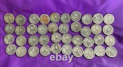 (40) United States Circulated SILVER QUARTER DOLLAR COINS 1940 -1964