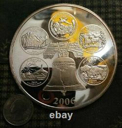 4 Troy Oz. 999 Fine Silver Round Giant 2006 Silver State Quarter Bullion