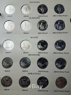 50 State Quarters Set Complete P, D, S, Silver Proof Uncirculated withAlbum 1999-2009