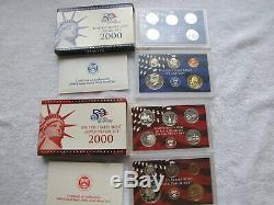 50 State Quarters US Mint Proof Sets and Silver Proof Sets 1999 2004 14 sets