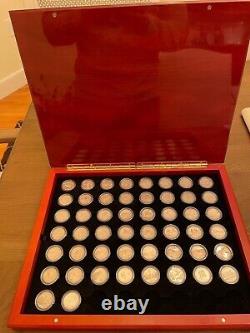 50 State Silver Quarter Collection in Wood Display Box 9 oz Silver