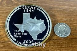 50 States Proof Quarter 4oz Pure Silver National Collector's Mint- Texas 2004