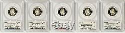 5-Coin Set 2001-S Silver State Quarters PCGS PR69DCAM KY, NY, NC, RI, VT