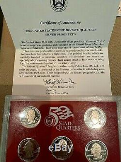 5 sets 2004 Silver Quarter Proof Sets in US Mint Boxes 5 State Silver Quarters
