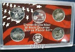 (7) 2004 90% Silver United States Quarter Proof Sets With COA