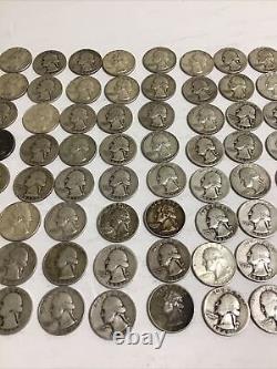 80 Washington Silver Quarters