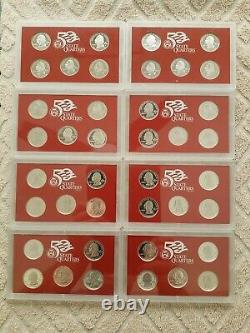 (8) PROOF 90% SILVER 2003 US State Quarter Sets 40 Quarters Free Shipping